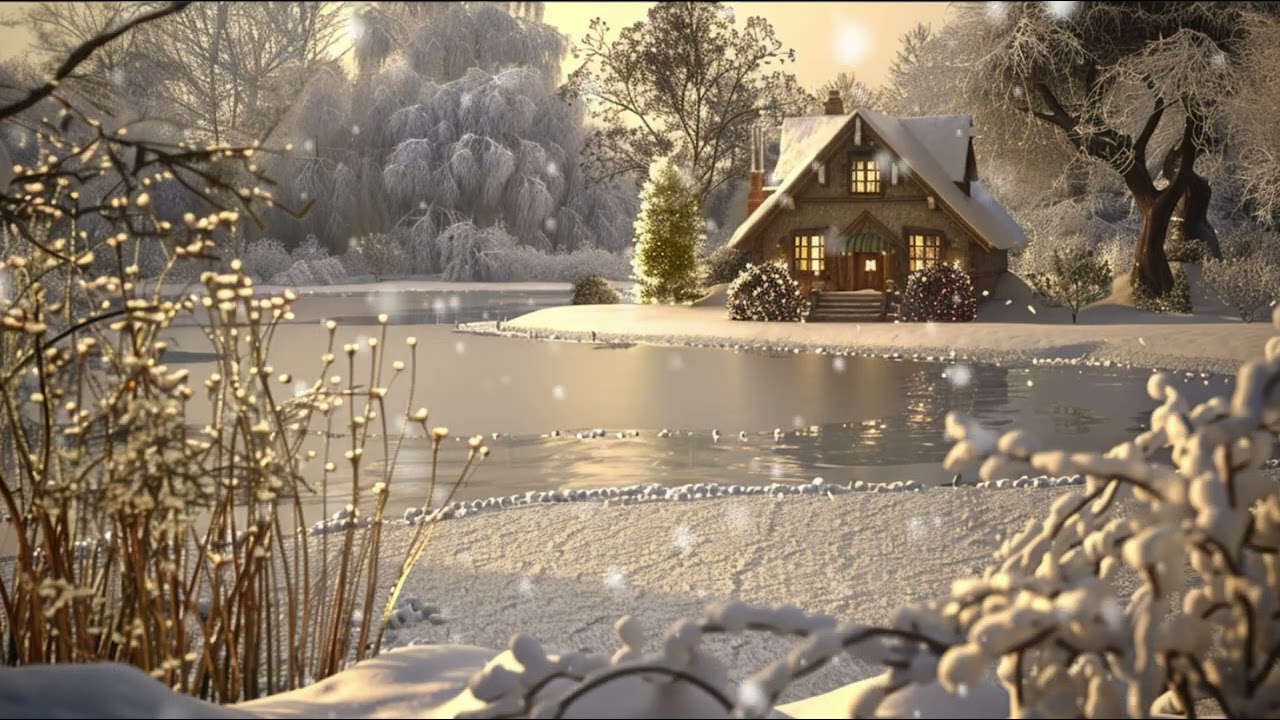 Snowfall Over a Frozen Lake ❄️🎹 | Cozy Piano & Guitar Winter Ambience