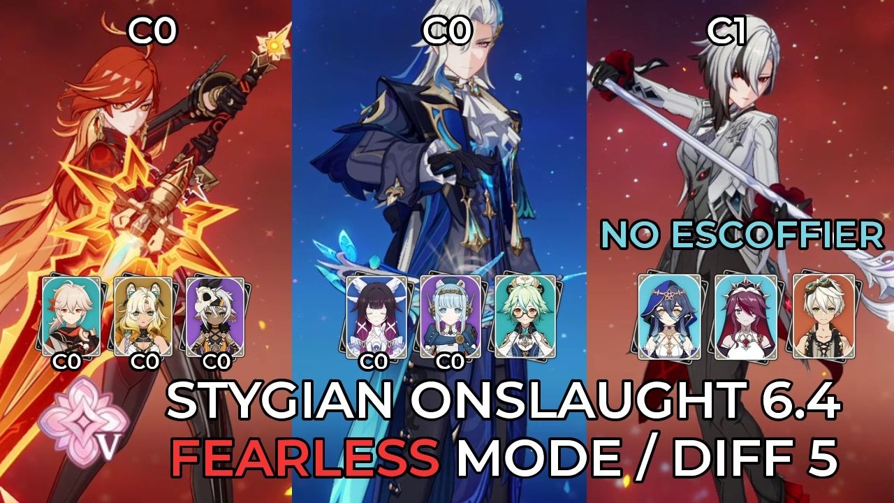 Stygian Onslaught 6.4 - Fearless DIff5 - Luna V | C0 Mavuika | C0 Neuvillette | C1 Arlecchino.