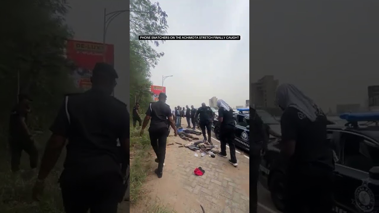 Ghana Police Finally Grabs Notorious Phone Snatchers  Along The Achimota Forest Road 👏👏🇬🇭