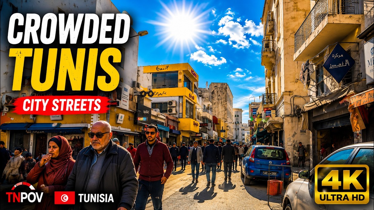 Crowded Alleys In Tunis, Tunisia 🇹🇳 4k || وسط مدينة تونس