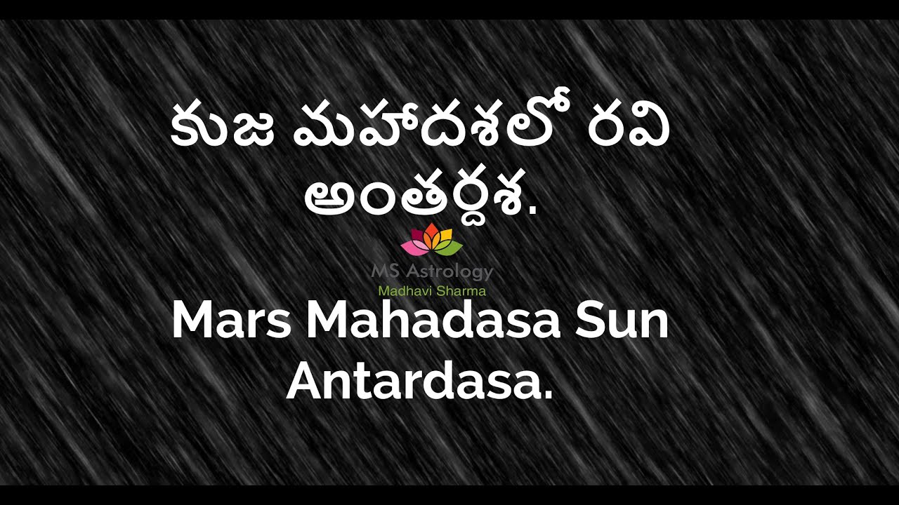 Mars Mahadasa Sun Antardasa. MS Astrology - Vedic Astrology in Telugu Series.