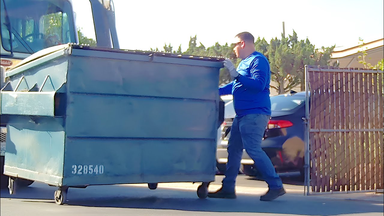 ASMR Reverse CR&R Front Load Trash Truck Driver BF Memo Westminster California