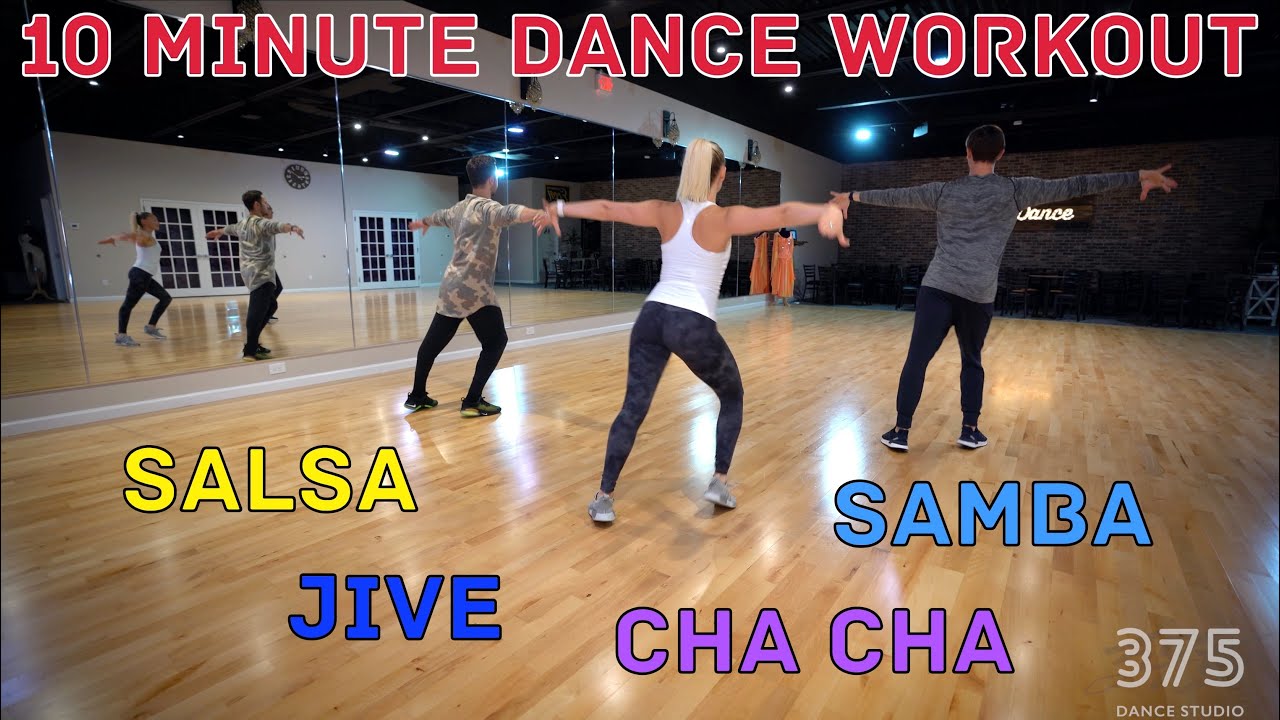 10 Minute Beginner Cardio Dance Workout - Samba, Cha Cha Cha, Jive and Salsa | Follow Along at Home