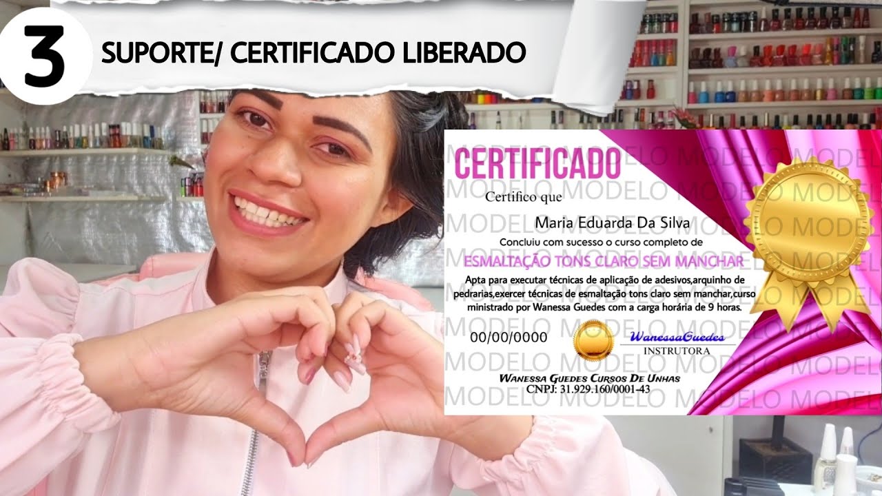 SUPORTE/ LIBERAÇÃO DO CERTIFICADO/ CURSO DE ESMALTAÇÃO SEM MANCHAR 3°AULA
