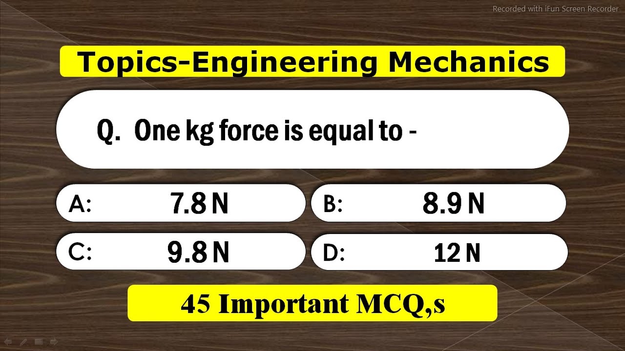Engineering Mechanics Objective Question And Answers | MCQ's | Exam Help Center