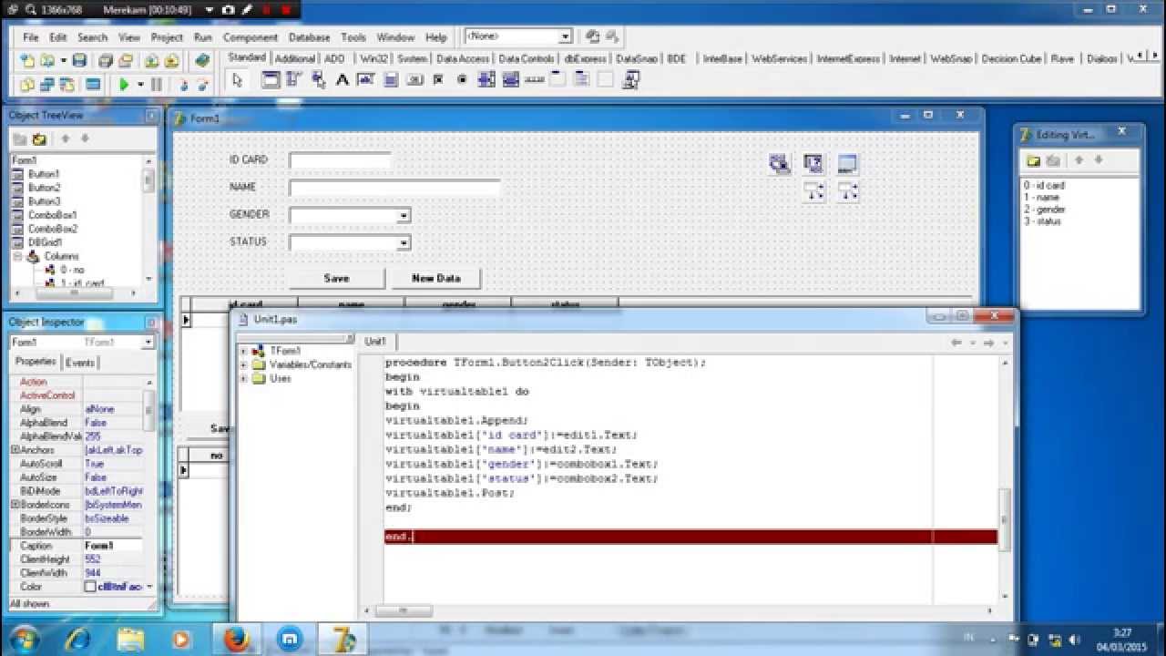 Temporary Virtual Table with Delphi 7 and MySql