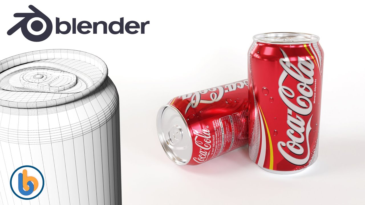 How to model a Coca Cola Soda Can in Blender 2.9 - tutorial timelapse
