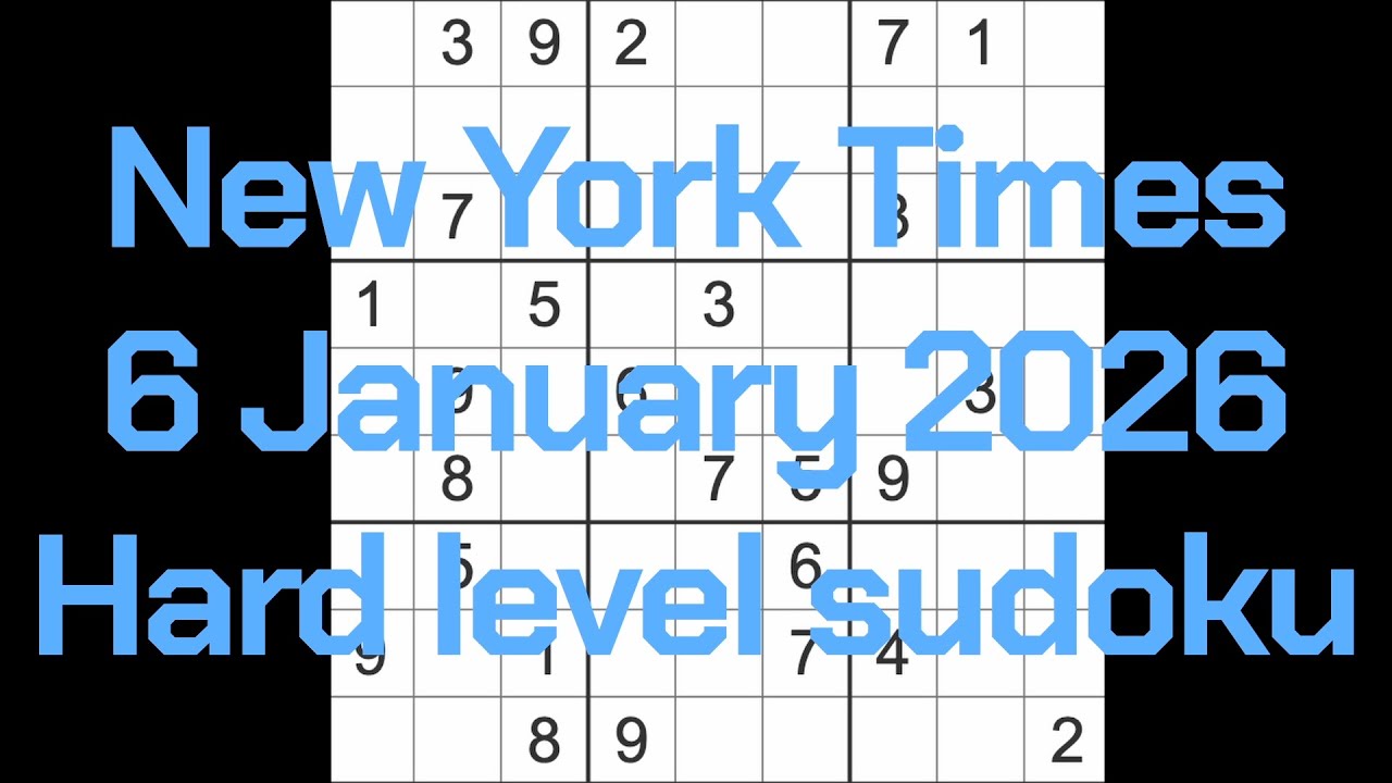Решение судоку &ndash; New York Times, 6 января 2026 г. Сложный уровень