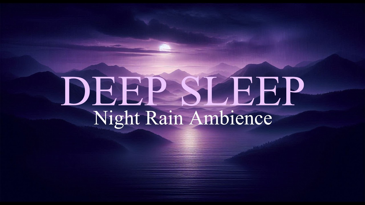 Deep Purple Night Rain 🌙 Dark mountain Ambience for Deep Sleep (1 Hours)