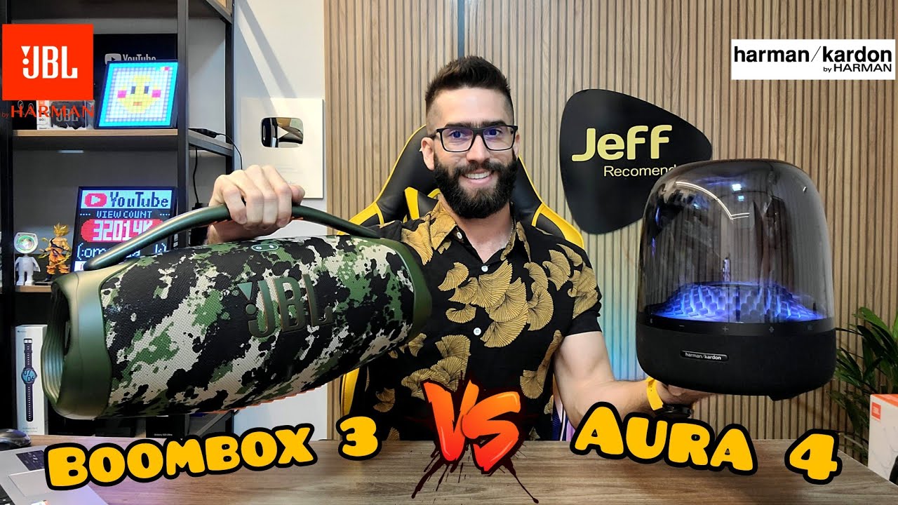 HARMAN KARDON AURA STUDIO 4 Vs JBL BOOMBOX 3: Qual Caixa de som tem mais Qualidade? (Comparativo)