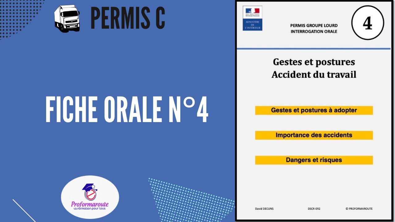 Fiche orale n°4 - Gestes et postures - accident du travail - Permis C