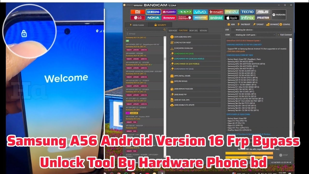 Samsung A56 | Android Version 16 | Frp Bypass Unlock Tool By | Hardware Phone bd 
