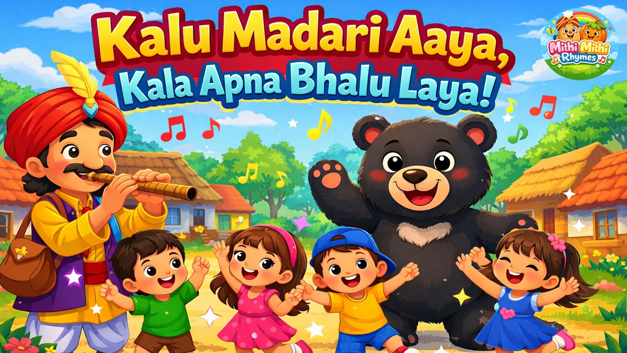 Kalu Madari Rhyme 🐵 | Hindi Rhymes for Kids | Balgeet Cartoon Song