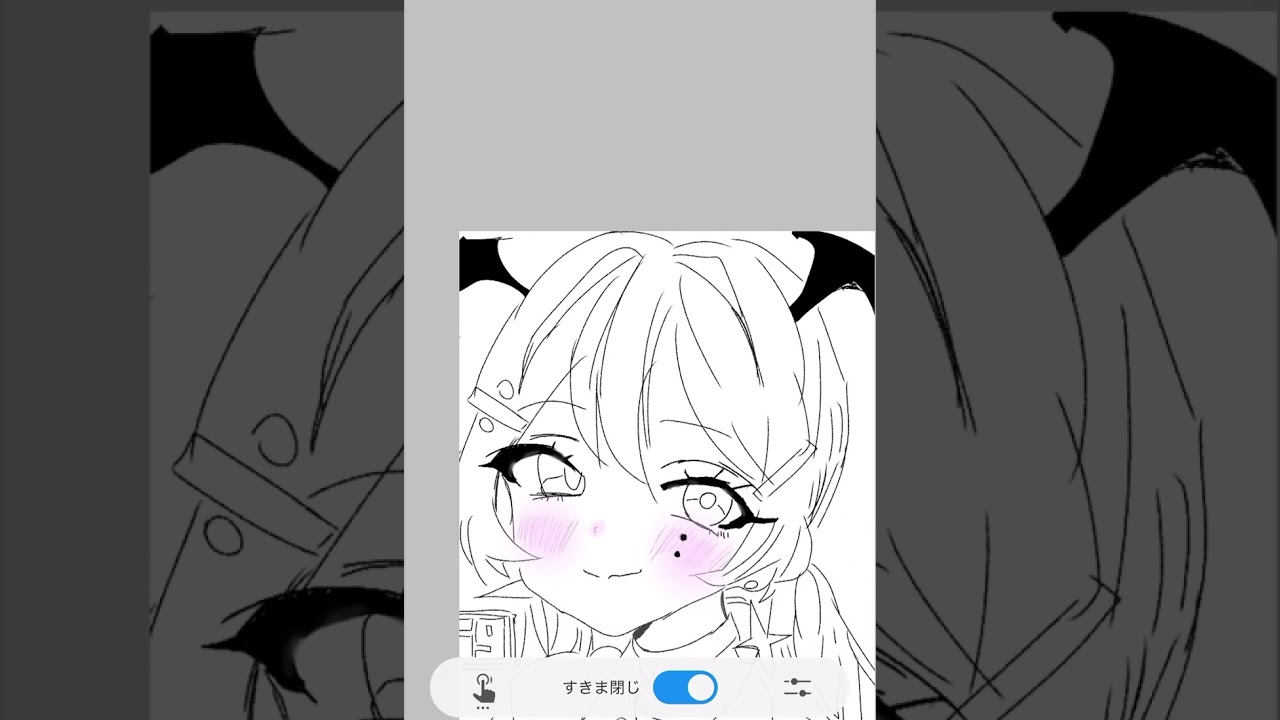下書きは投稿で見られるよ！その色塗りほんのちょっとだけ💦塗りました！