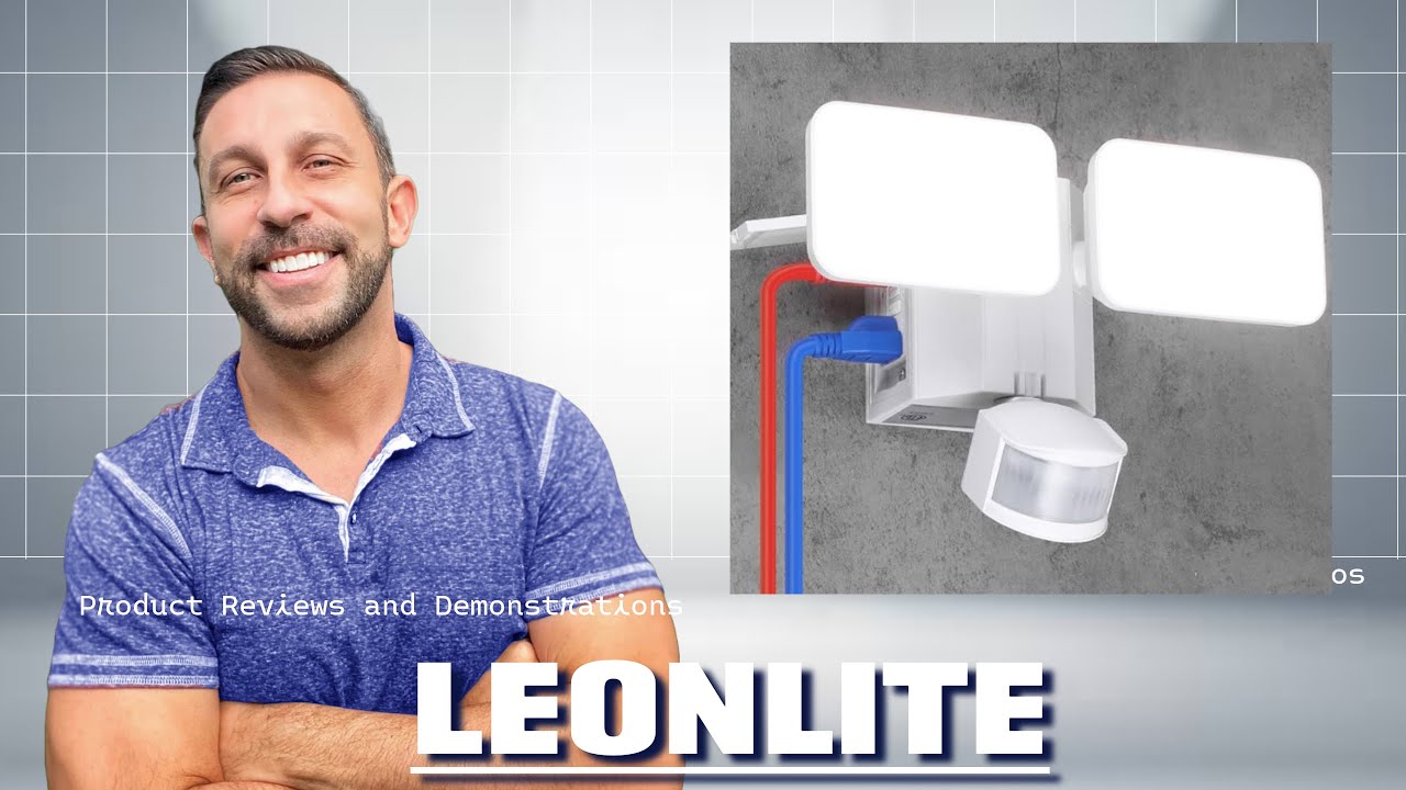 Светодиодный охранный светильник LEONLITE мощностью 28 Вт с розетками GFCI, датчиком движения и п...