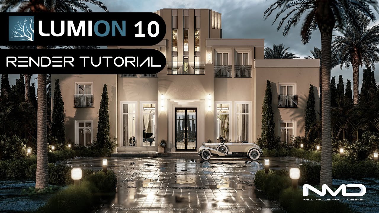 Lumion 10 Pro Art Deco Mansion 3D Rendering Tutorial