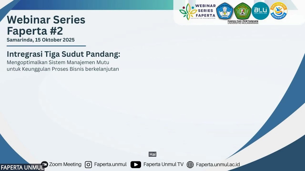 Webinar Series 2 Fakultas Pertanian Universitas Mulawarman