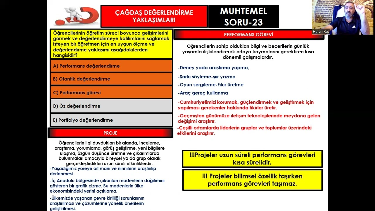 UZMAN VE BAŞÖĞRETMENLİK SINAVI ÖLÇME VE DEĞERLENDİRME MUHTEMEL SORU-23