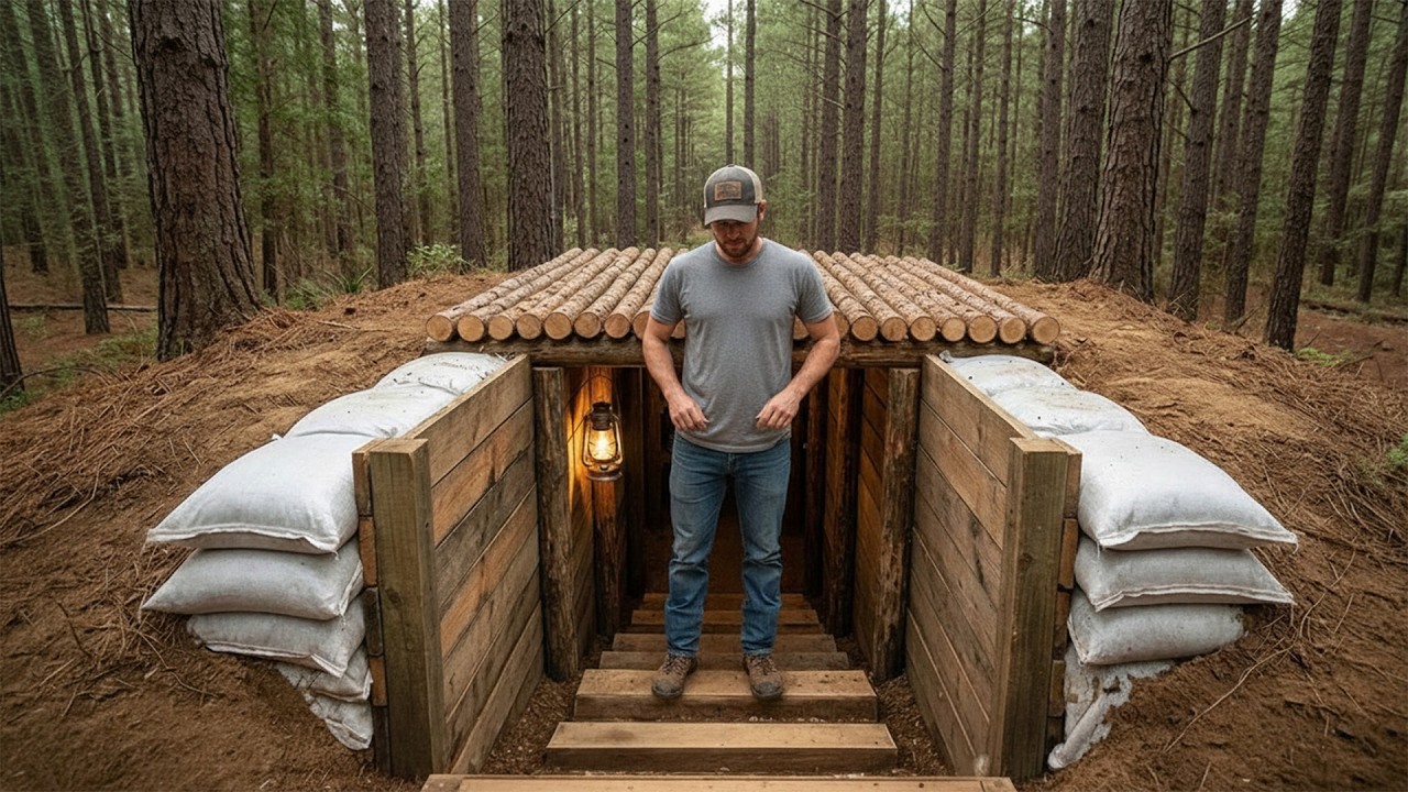 Building a Hidden Underground Survival Bunker | Warm Bushcraft Shelter Deep in the Forest
