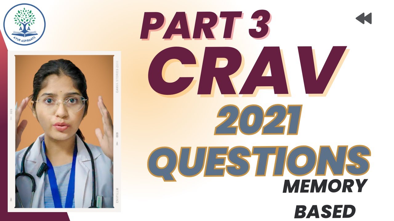 Part 3 Crav 2021 Question Paper Solution | Important for CRAV 2024 | CRAV 2024 Question Paper Prep.