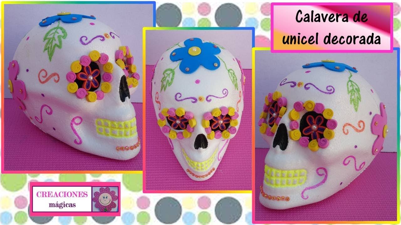 ♥♥Calavera de unicel decorada♥Creaciones Mágicas♥♥