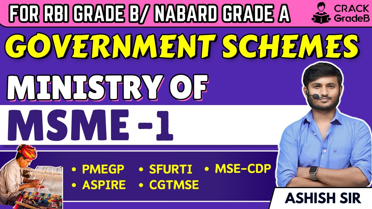 Ministry of MSME Schemes Part 1: RBI Grade B/NABARD Grade A 2024 Exam