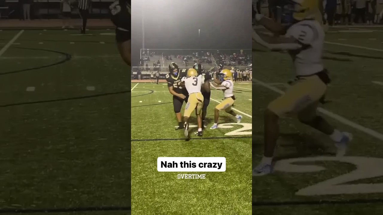 #3 must&rsquo;ve been out there talking crazy cause omg 😳 #shorts #football #highlights #highschoolsports