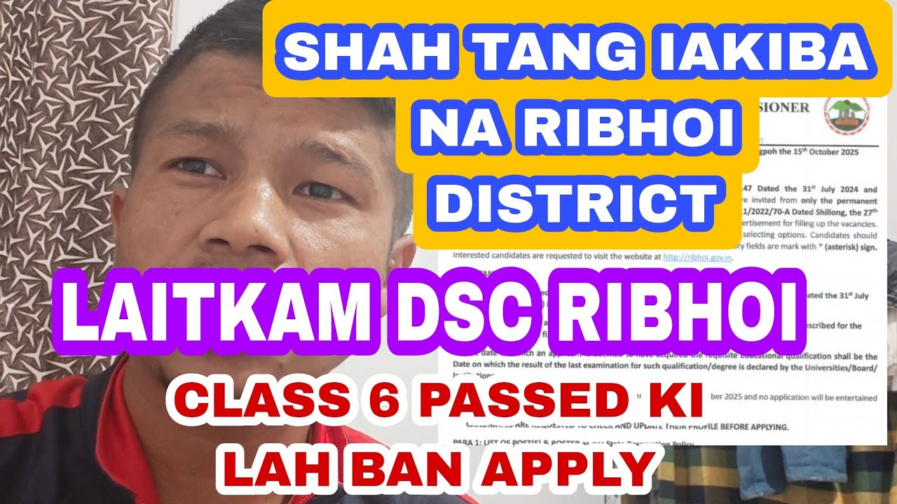 LAITKAM DSC HA RIBHOI DISTRICT| CLASS 6 PASSED SHAJRONG KI LAH BAN APPLY 