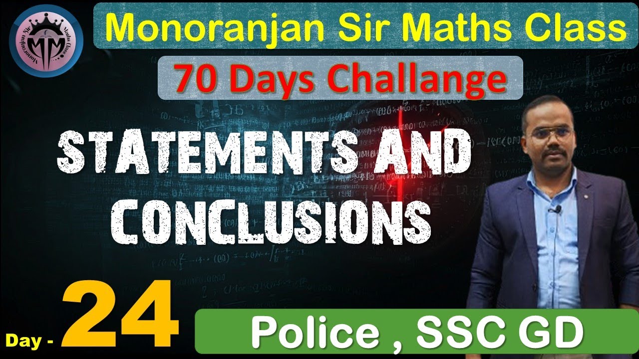 24. STATEMENTS AND CONCLUSIONS 1ST PART | By Monoranjan Sir #sscgd #wbp #wbpsc #education #psc #math