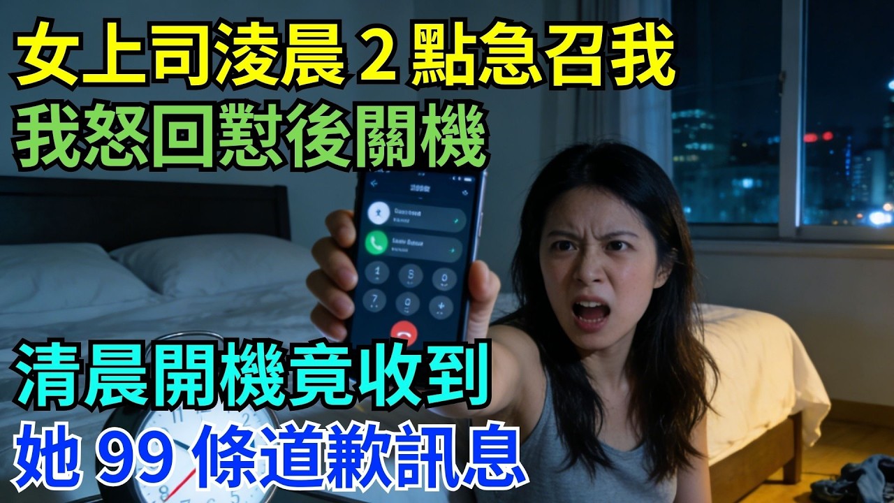 淩晨 2 點被女上司逼去公司，我直接回懟並關機，隔天清晨的 99 條訊息震驚全場#為人處世#生活經驗#職場#爽文