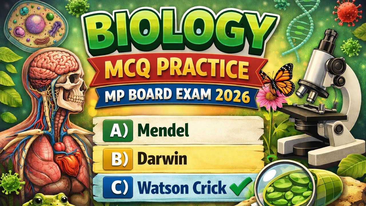 Biology MCQ Practice Session | MP Board Exam 2026 🔥 class 12th