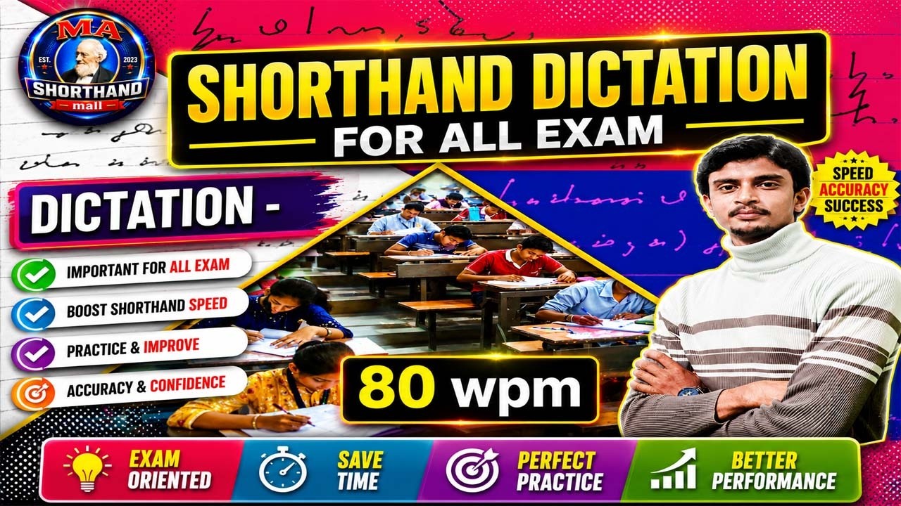 80 Speed Dictation 8 || Steno || Shorthand || MA Shorthand Mall