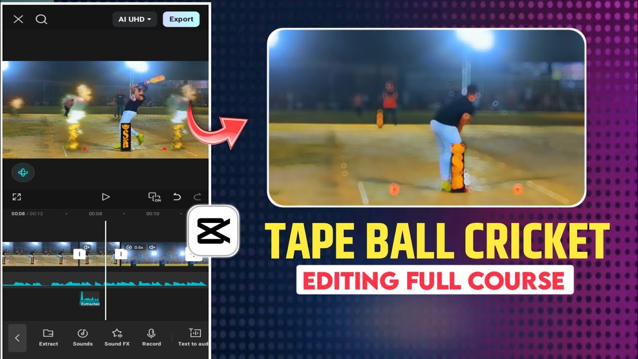 Tape ball cricket video editing in capcut|complete course tape ball cricket video editing|