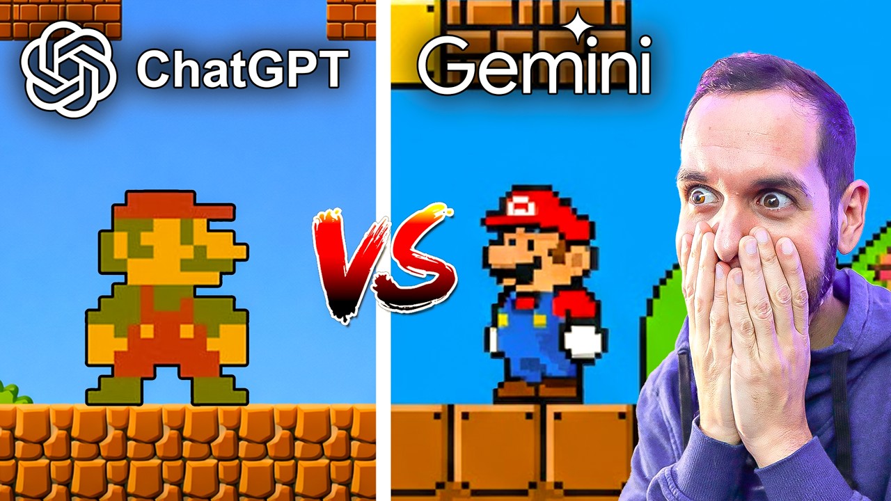 ChatGPT ou Gemini? Uma delas DESTRUIU a outra criando o Super Mario!