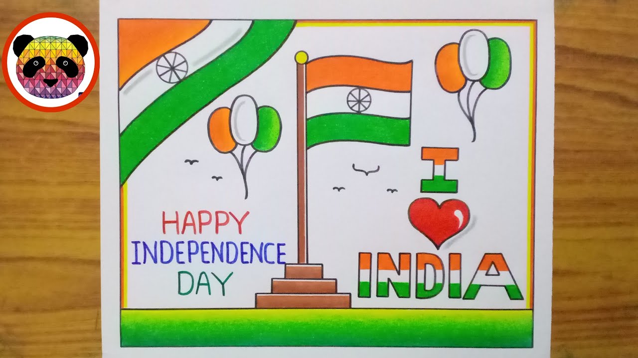 Independence Day Drawing / Independence Day Drawing Easy Step By Step / Independence Day Poster