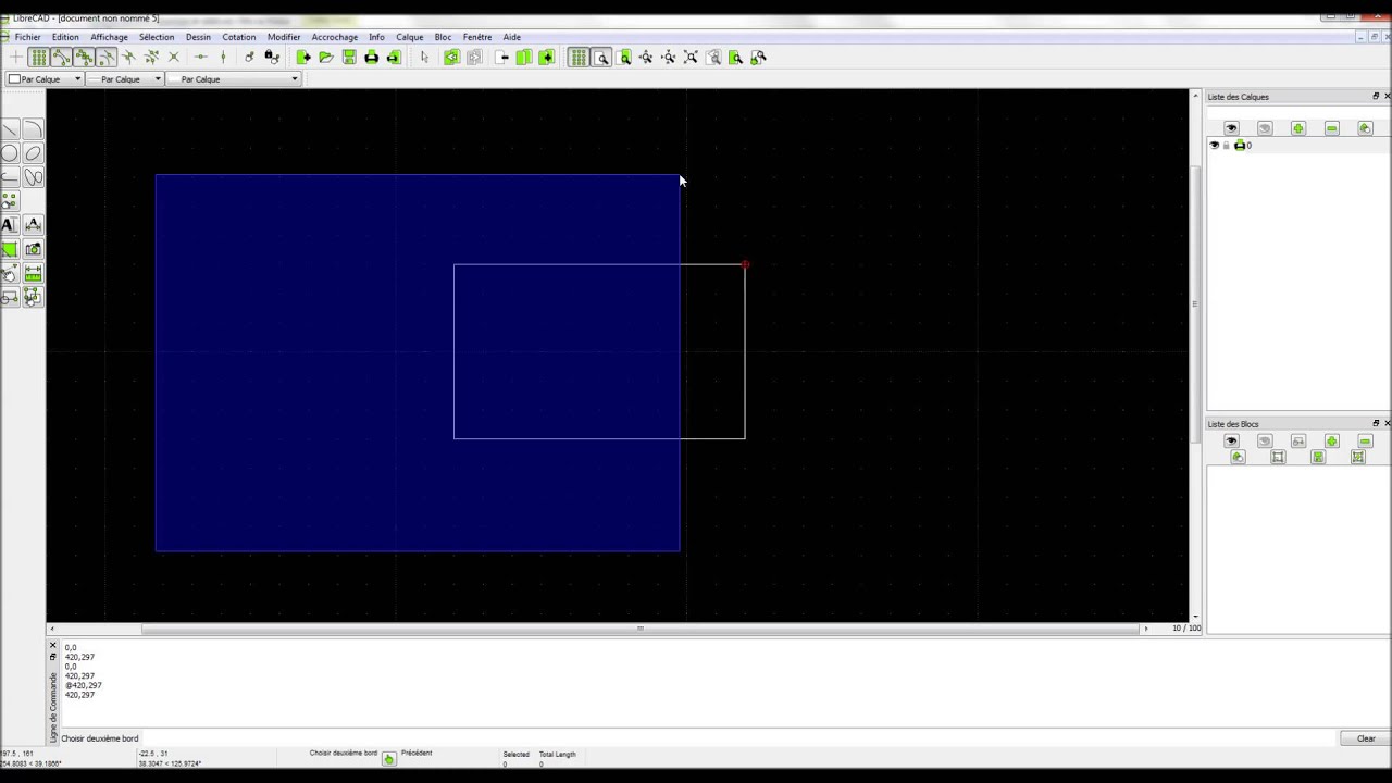 Librecad La s&eacute;lection des objets en fran&ccedil;ais (FR)