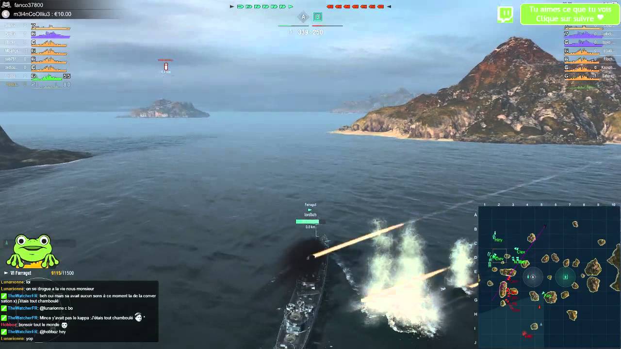 World of Warships Blood Navy : Bataille class&eacute;e - Brolak Team - Match 1