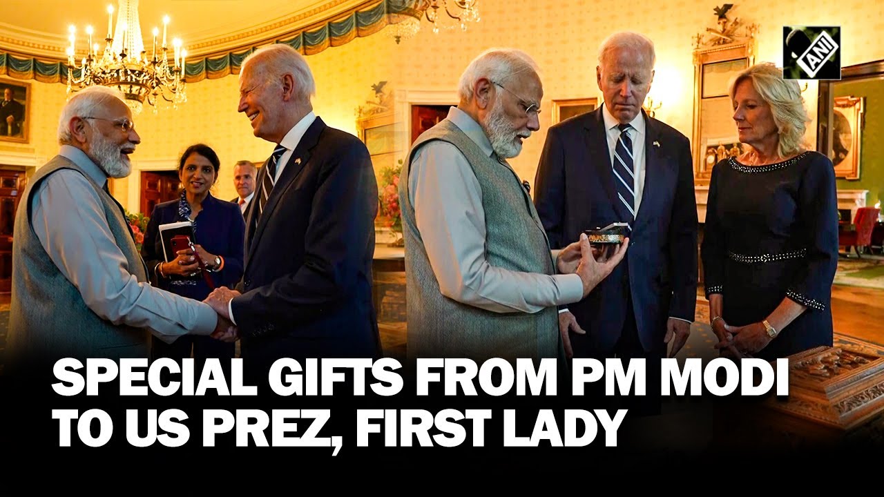 PM Modi exchanges special gifts with US Prez Biden, First Lady Jill Biden at White House