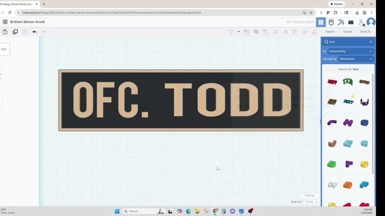 How to Make a Name Plate in Tinkercad