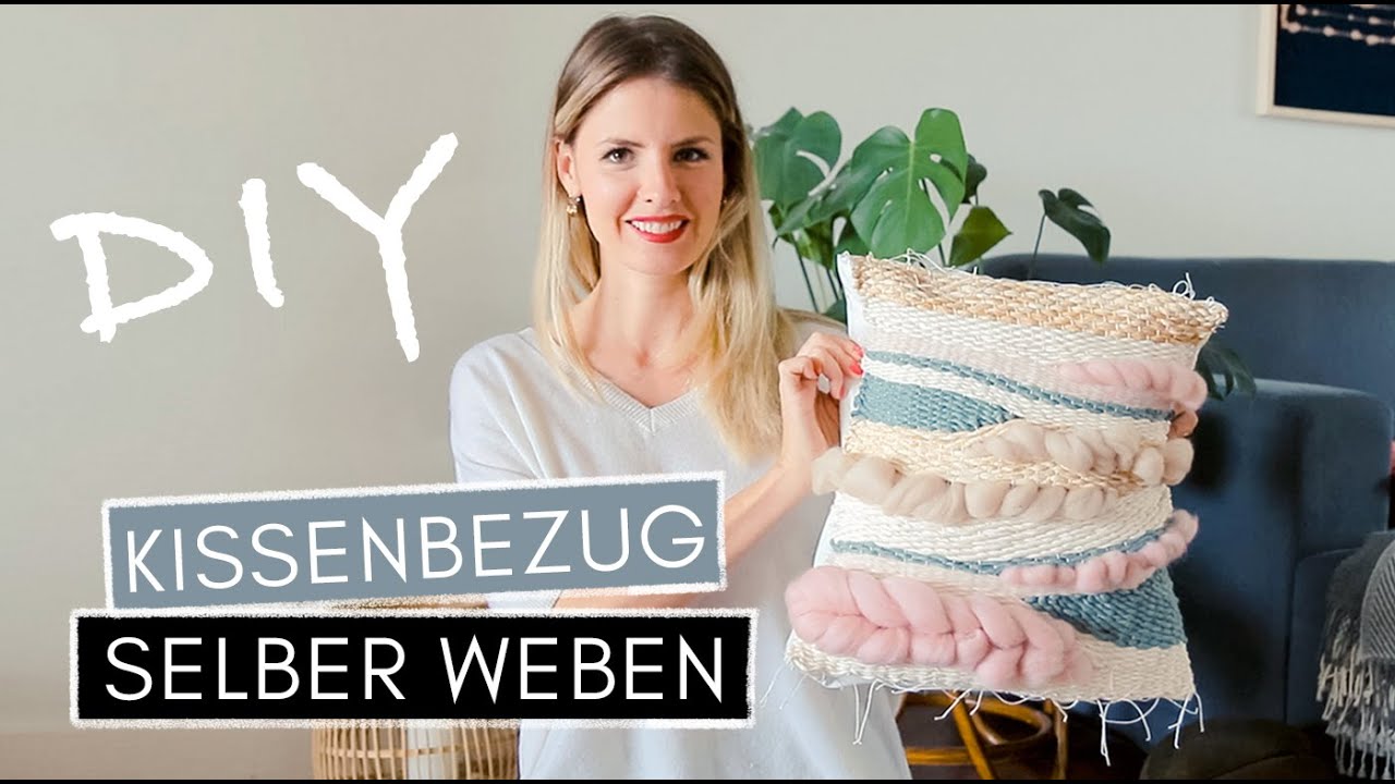 WEBEN: Kissenbezug selber weben  & Webrahmen-Hack (aus Leinwand selber bauen)