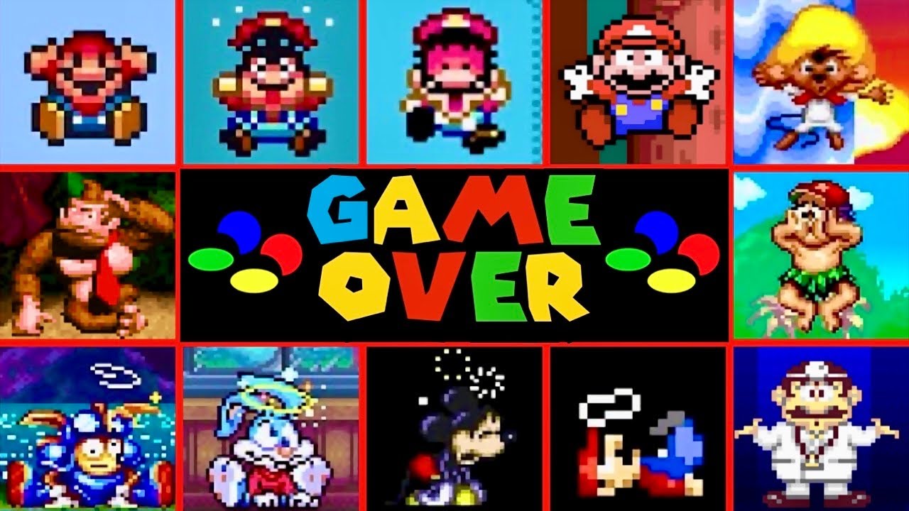 Top 126 SNES games GAME OVER screens - MEGA VIDEO