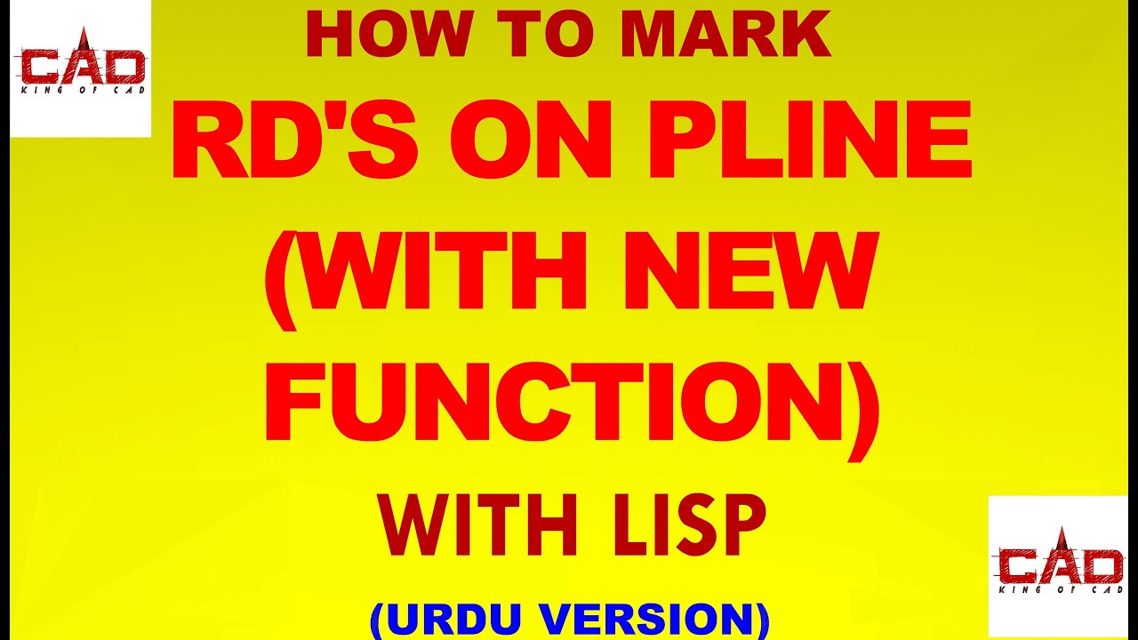 HOW TO MARK RDS ON PLINE (WITH NEW FUNCTION) LISP IN AUTO CAD  (URDU/HINDI)