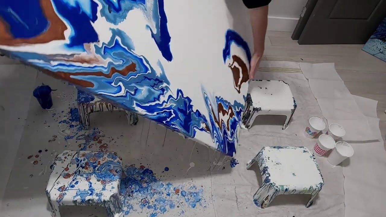 My BIGGEST PUDDLE Pour! Crazy Fluid Art MelyD Style | 48