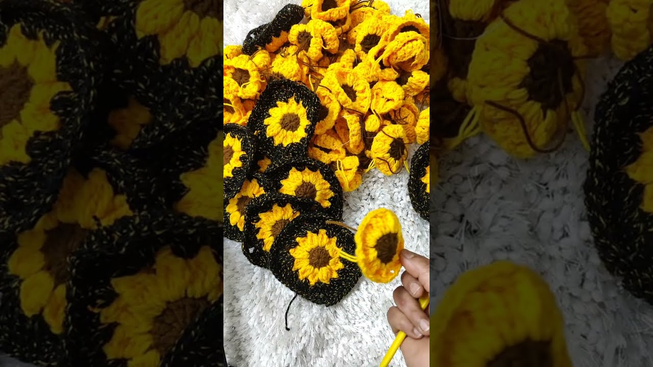 Crochet Granny Square Pattern Daisy Flower Tutorial ✨😍 Kunuz Kitchen & Art is live ❤️