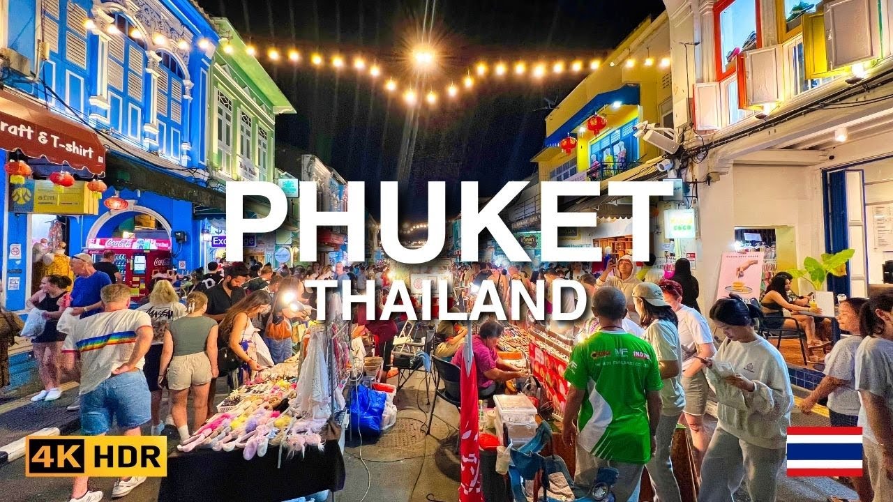 DON'T MISS OUT - Visit Phuket Sunday Night Market in Thailand , 4K HDR Walking Tour