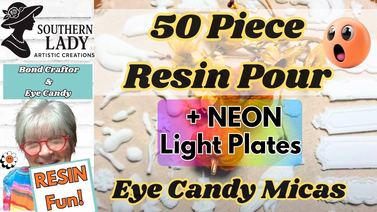 INSANE Resin Pour! Neon Light Switch Covers Plus 46 added Pieces! 🔥 (Bond Craftor & Eye Candy Micas)