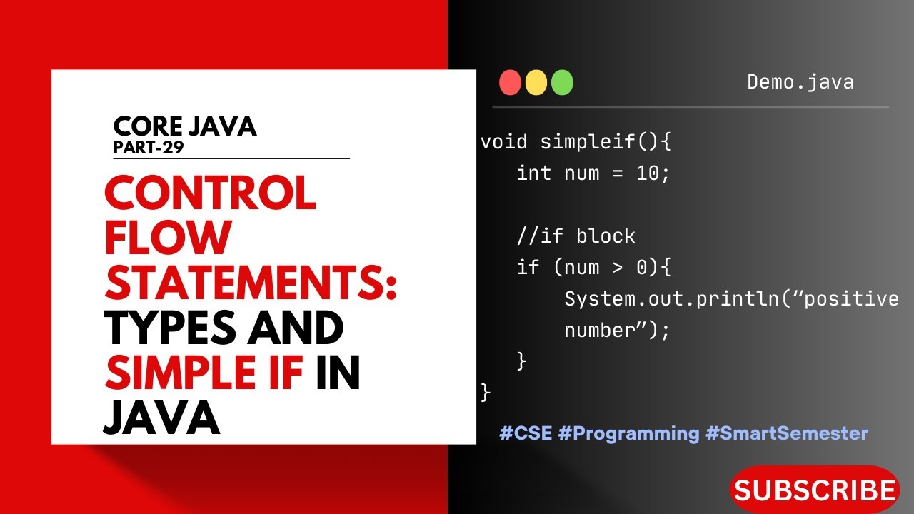 Control Flow Statements | Types and Simple If Statement | Core Java | Telugu Explained