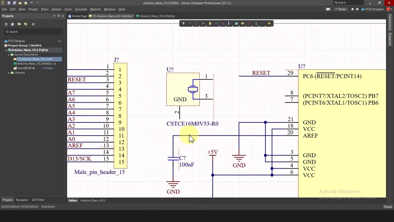 21. Arduino Nano en Altium Designer - Diagrama Esquemático Parte 4