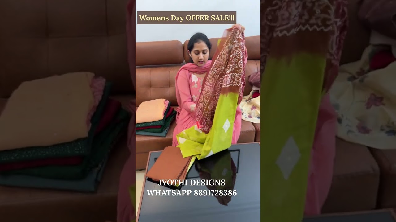 Women‘s Day OFFER SALE!!! Unstitched Salwar Materials - Jyothi Designs - 8891161238