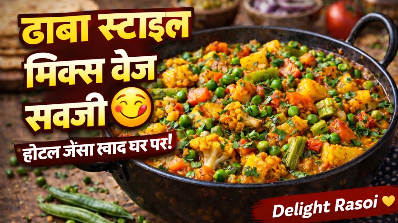 ढाबा स्टाइल मिक्स वेज सब्जी 😋 | होटल जैसा स्वाद घर पर😍 | कम मसालों में टेस्टी मिक्स वेज #mixvegsabzi